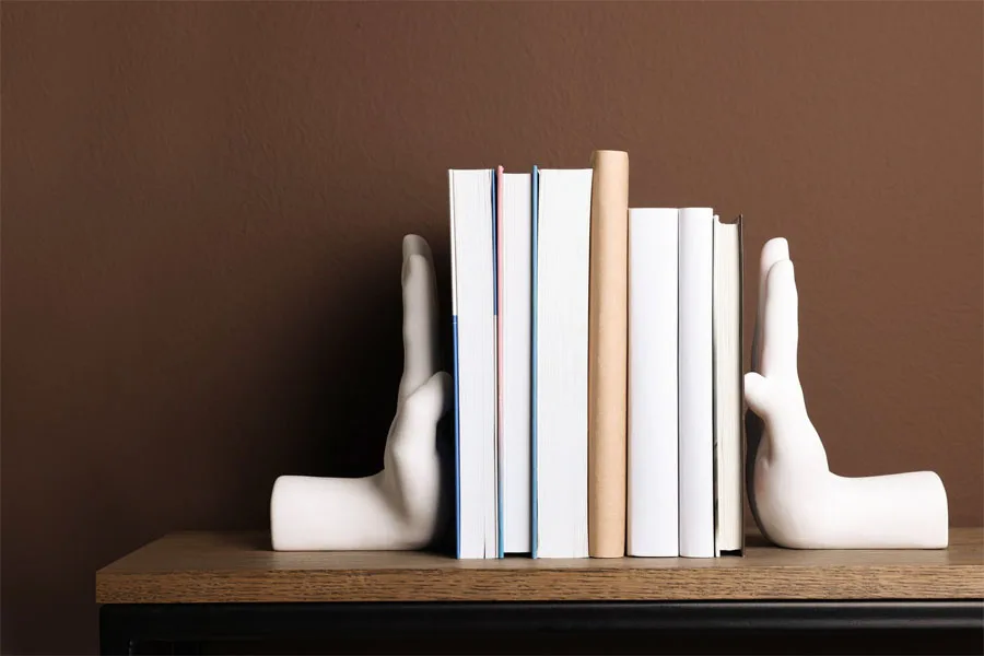  white ambipolar hands book stopper
