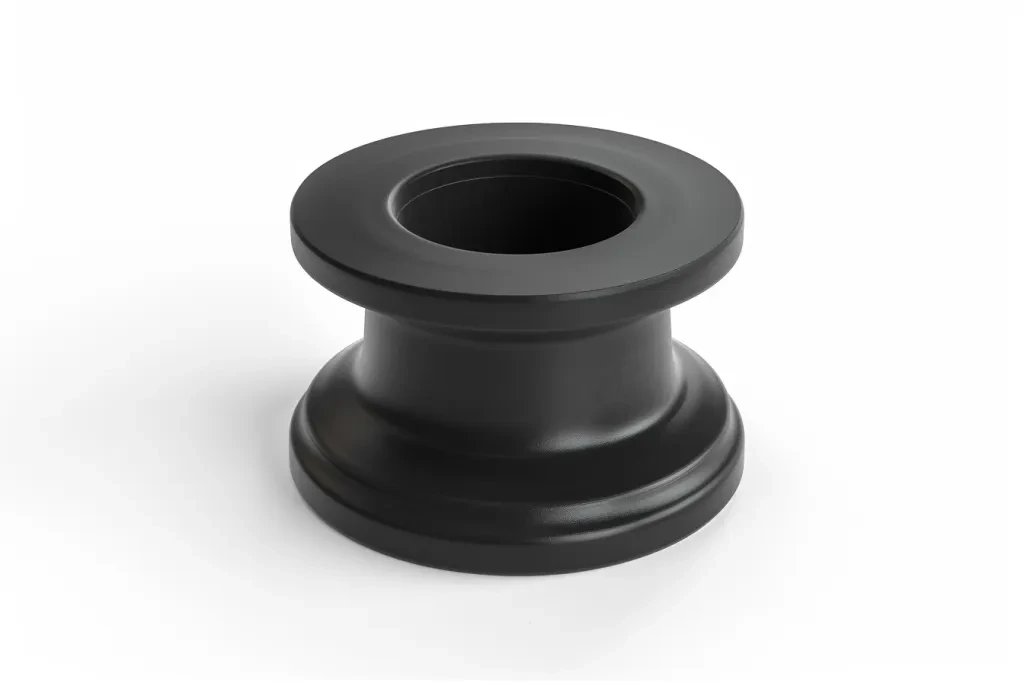 3d render of simple black rubber plug with hole on top