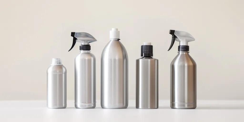 4 different size aluminum spray bottles