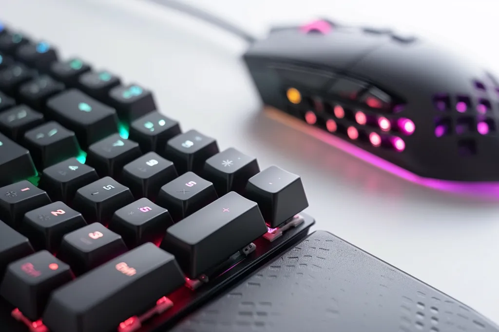 A gaming keyboard and mouse set