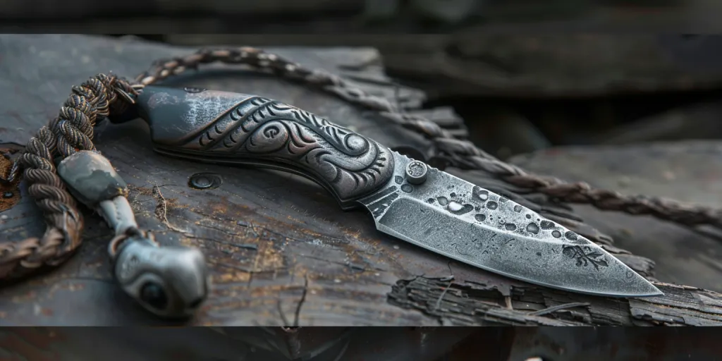 A gray and black quartermaster knife