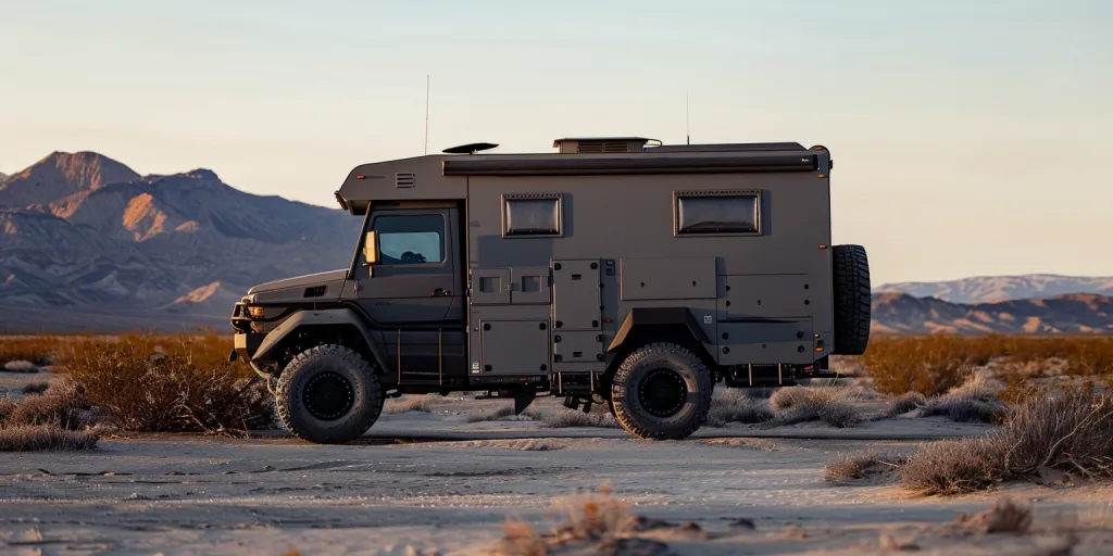 A grey overland camper with an off-road