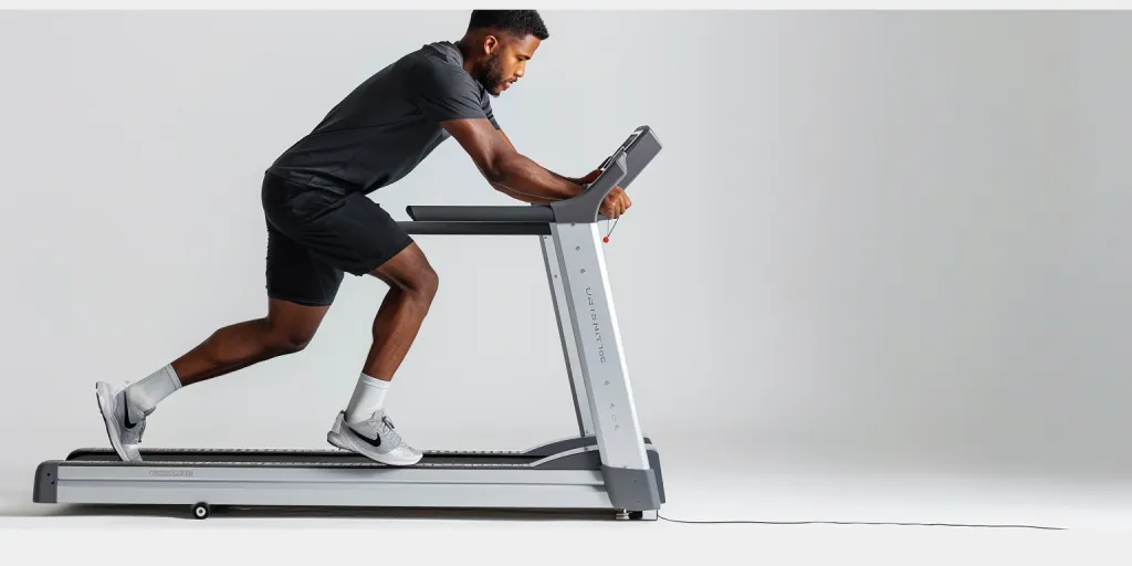 A man with an electric treadmill