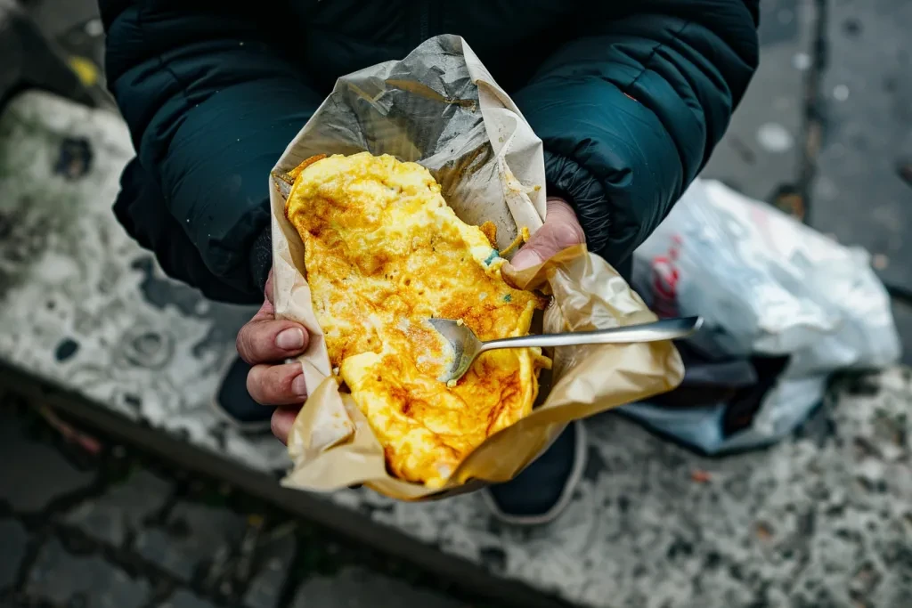 A photo of a MRE meal in an open paper bag