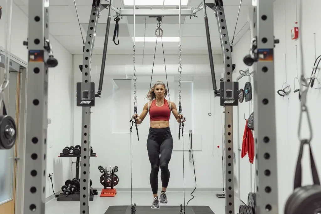 A photo of an athlete doing the cable side lizard pulldown