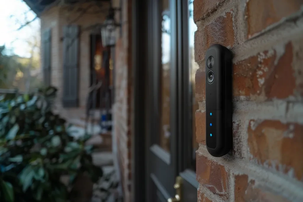 A photo of an exterior door with a closeup front view