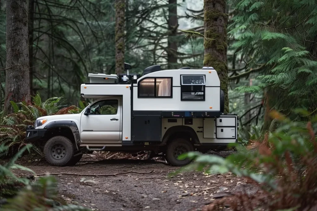 A photo of an off-road truck with a white