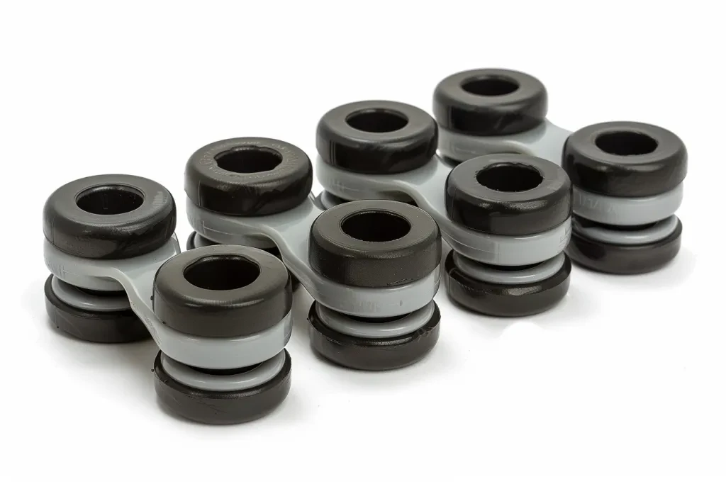 A set of rubber bushings for the lower control arm