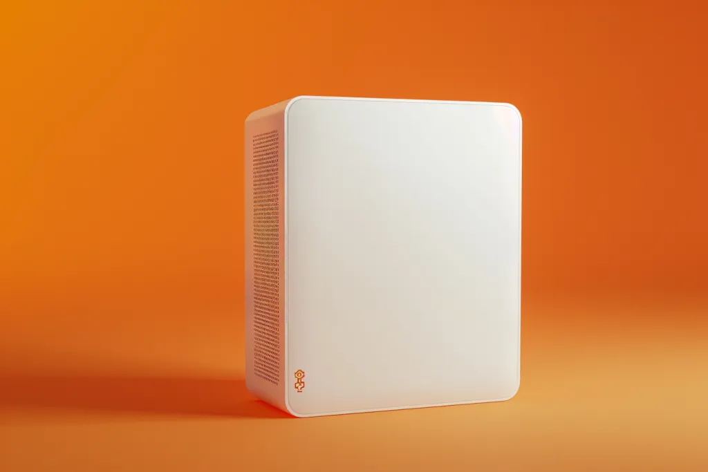 A white box-shaped internet peak product