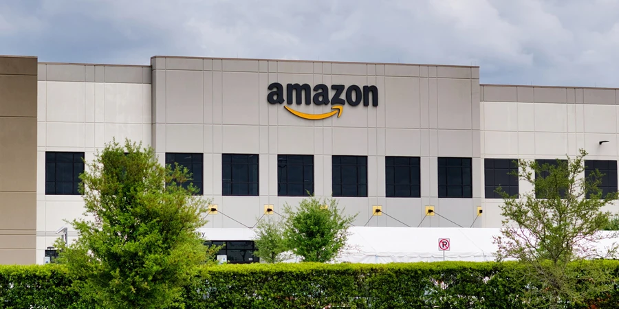 Amazon warehouse facility storefront exterior in Houston, TX