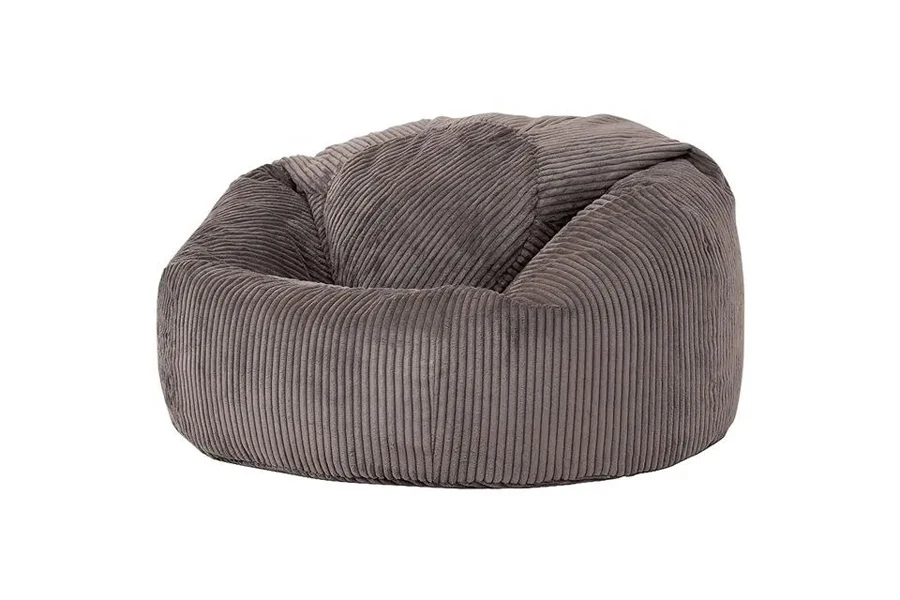 Basic round bean bag made from corduroy fabric
