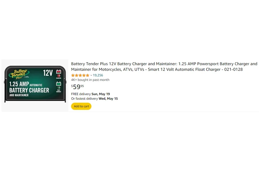 Battery Tender Plus 12V Battery Charger and Maintainer