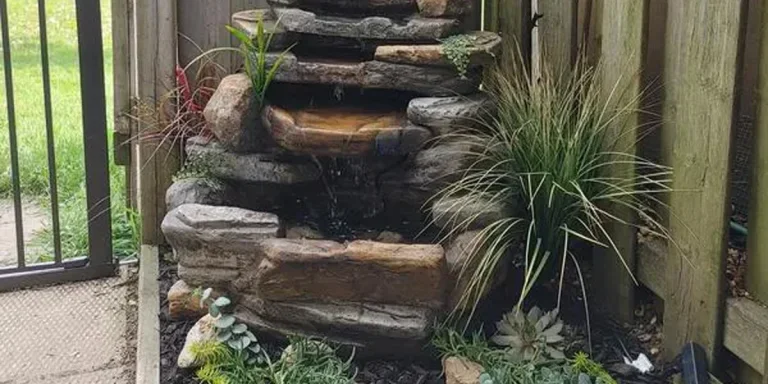 Beautiful four-tier cascading outdoor water fountain