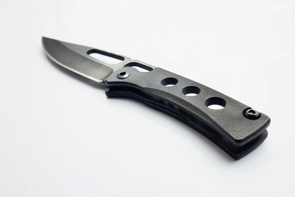 Black quartermaster knife with white background