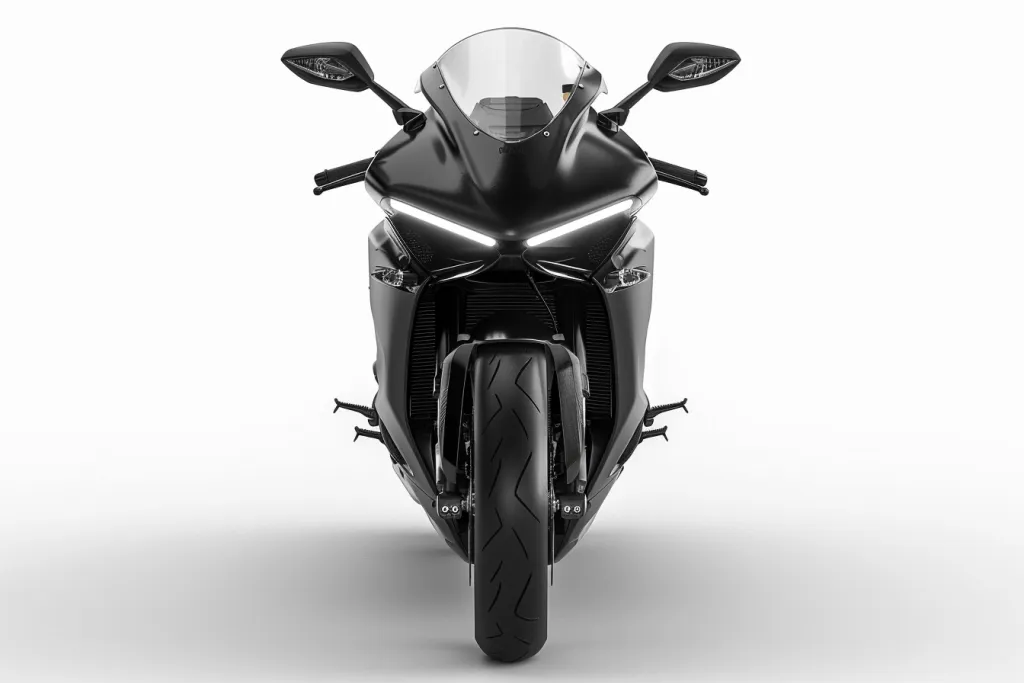 Black motorcycle front fairing