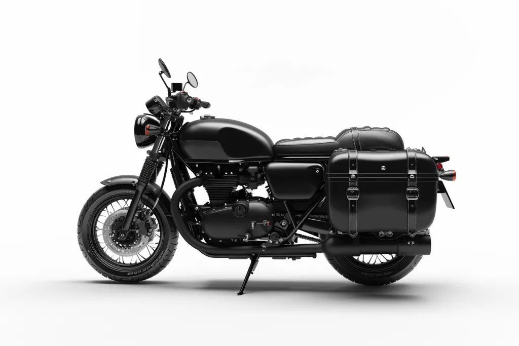 Black motorcycle trunk box
