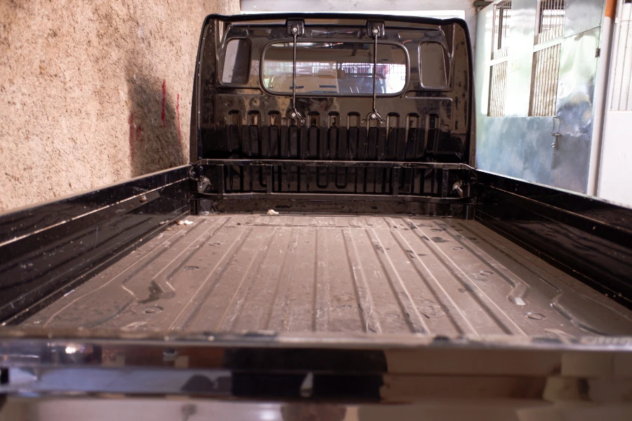 Black pickup truck rear bed
