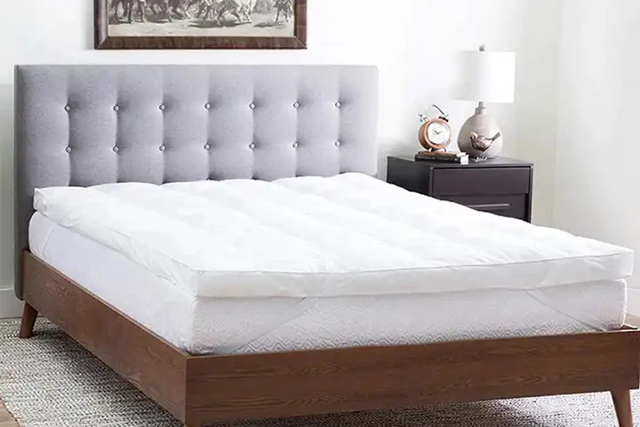 Breathable quilted cotton blend mattress topper