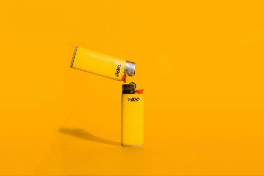 Bright Yellow Lighter With Red Tip for Lighting