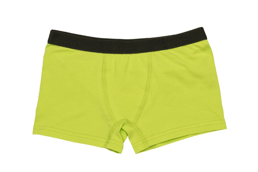 Bright men's green briefs isolated on a white background