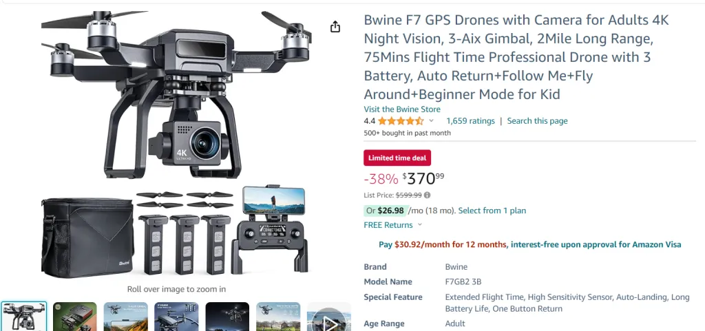Bwine f7 GPS drones with camera for adults