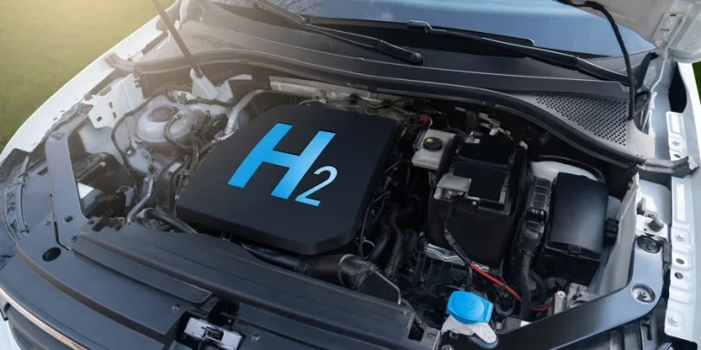 Car with the engine on hydrogen fuel stock photo