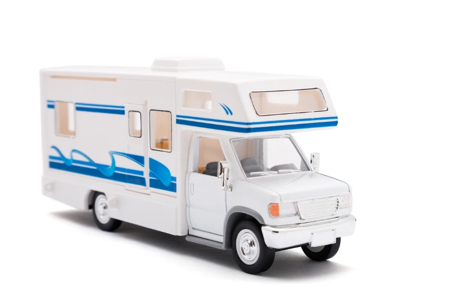 Caravan on white background with good clipping path