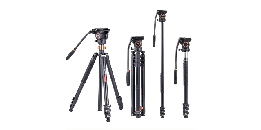 Cayer FP2450H4 Kit de trépied vidéo pour caméra multifonctions en aluminium