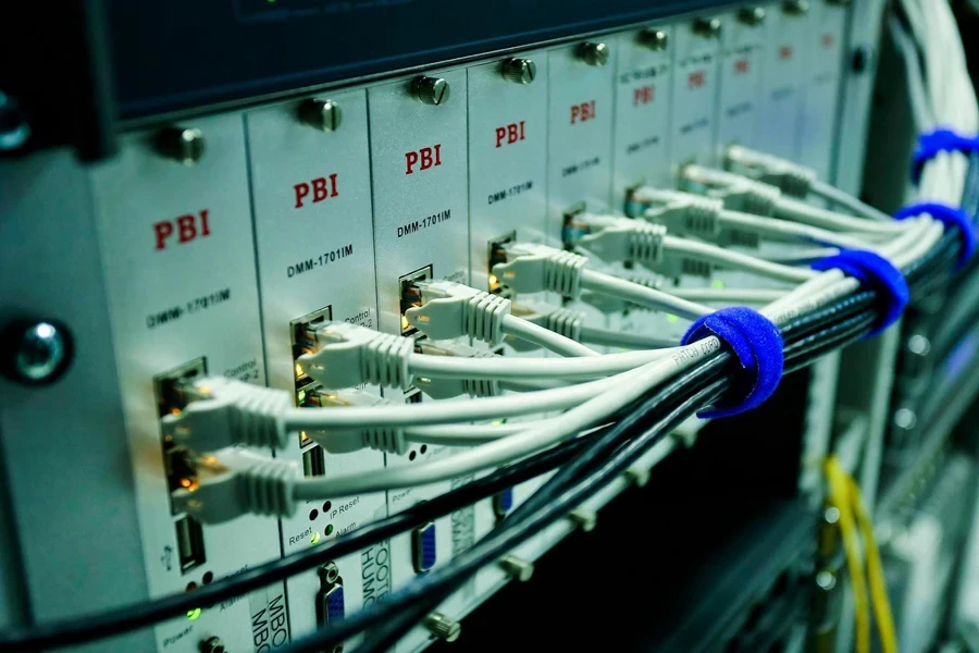 Close Up Photo of Ethernet Cables on Network Switch