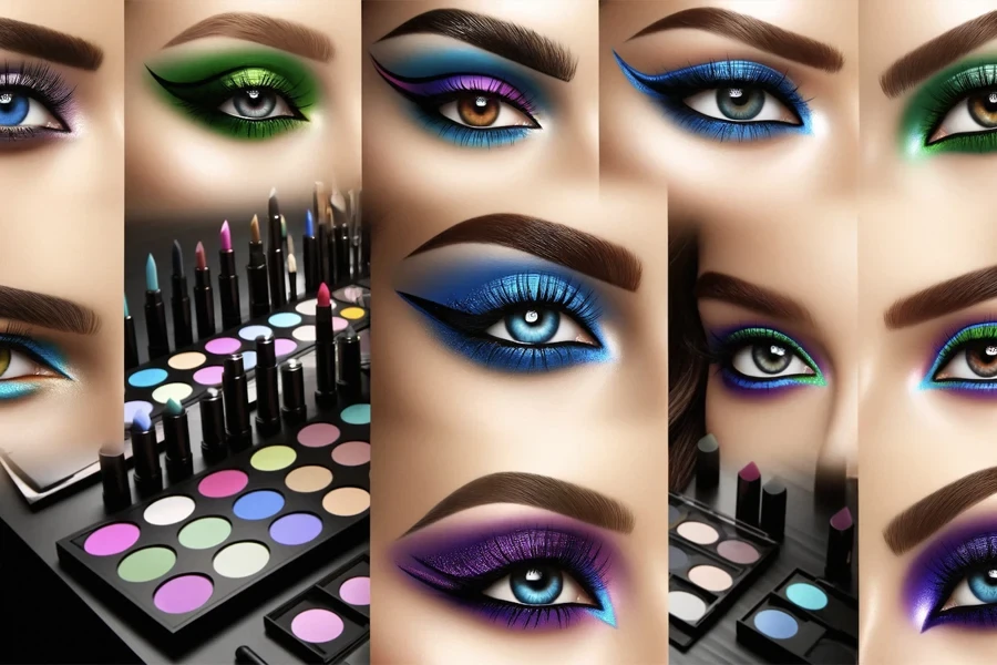 Color eye shadow renderings