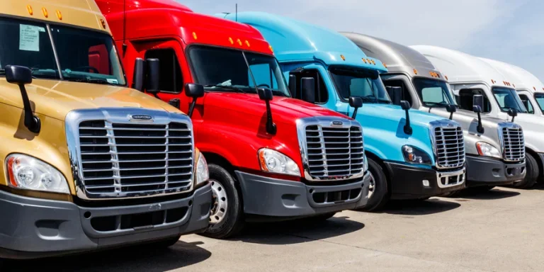 Colorful Freightliner Semi Tractor Trailer Trucks