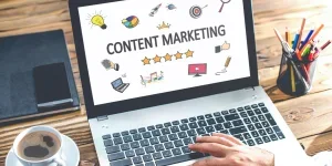 Content Marketing Concept On Laptop Monitor