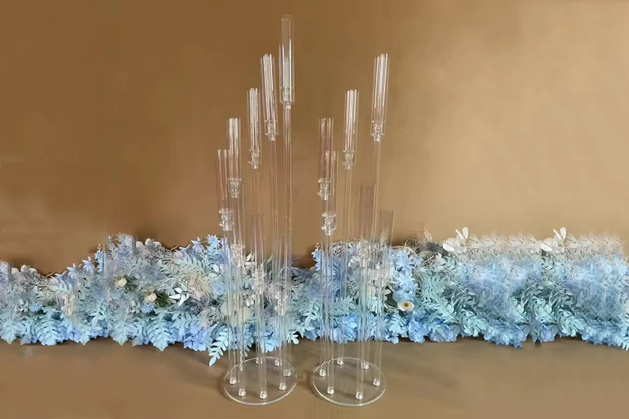 Decorative acrylic candle holders for weddings