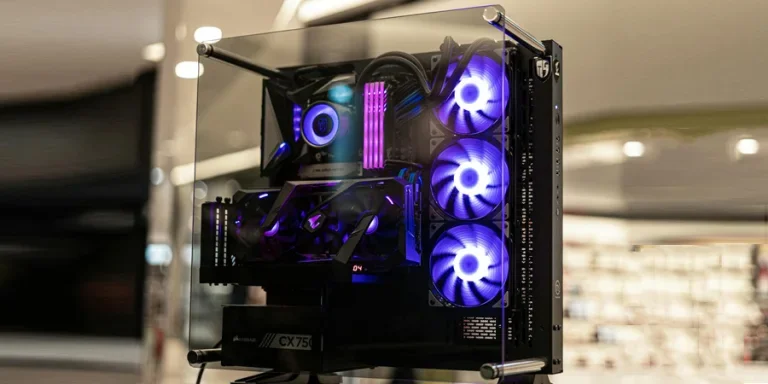 Desktop System Unit with Lighted Computer Fans