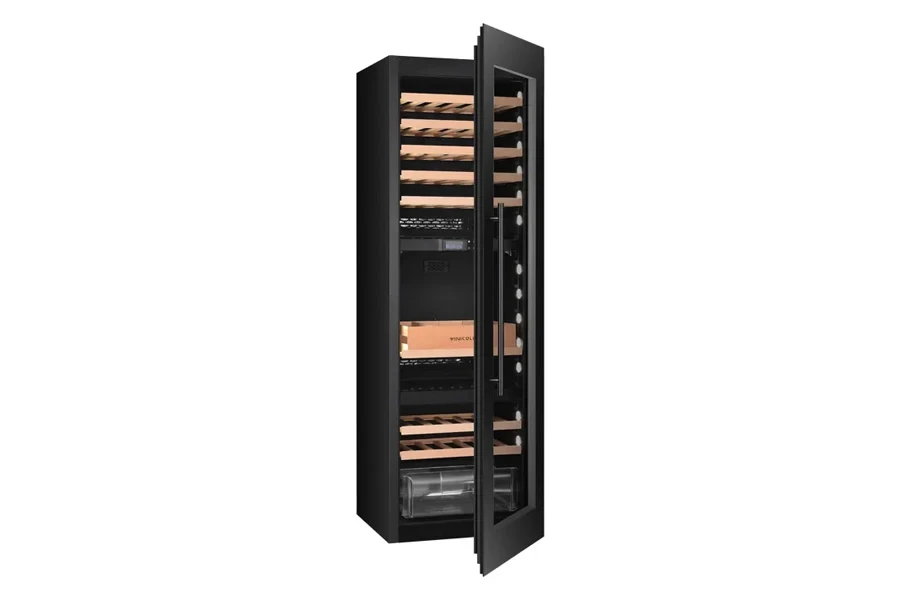 Dual-zone fan-cooled wine fridge for 100 bottles