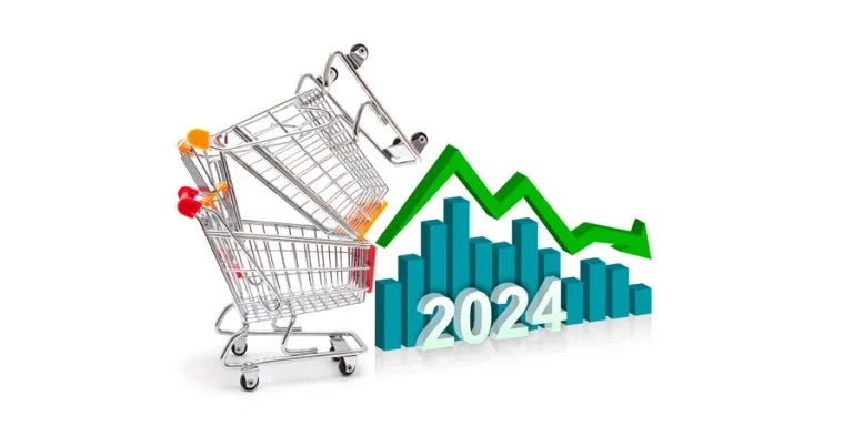 Empty shopping Cart with growth chart