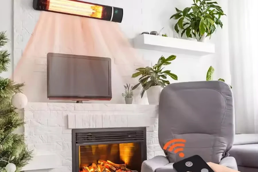 Energy-saving, wall-mounted infrared heater with remote control