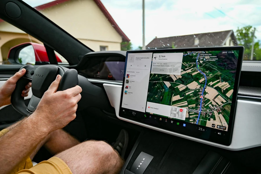 GPS on Screen in a Car