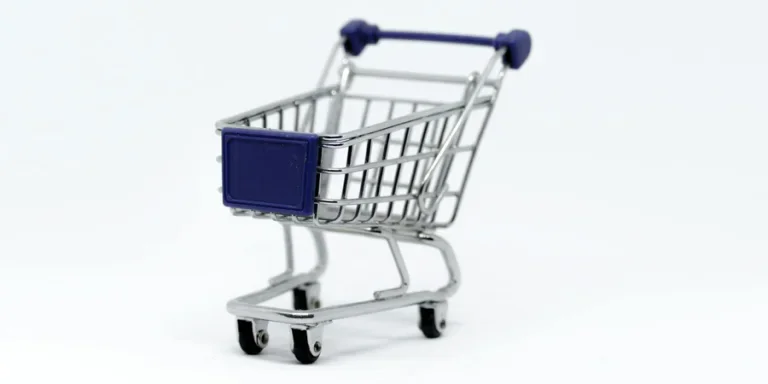 Gray Steel Shopping Cart