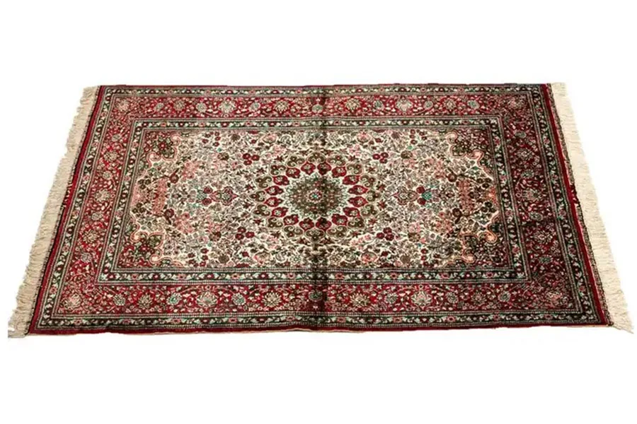 Hand-knotted, 100% silk Persian-inspired Chinese rug