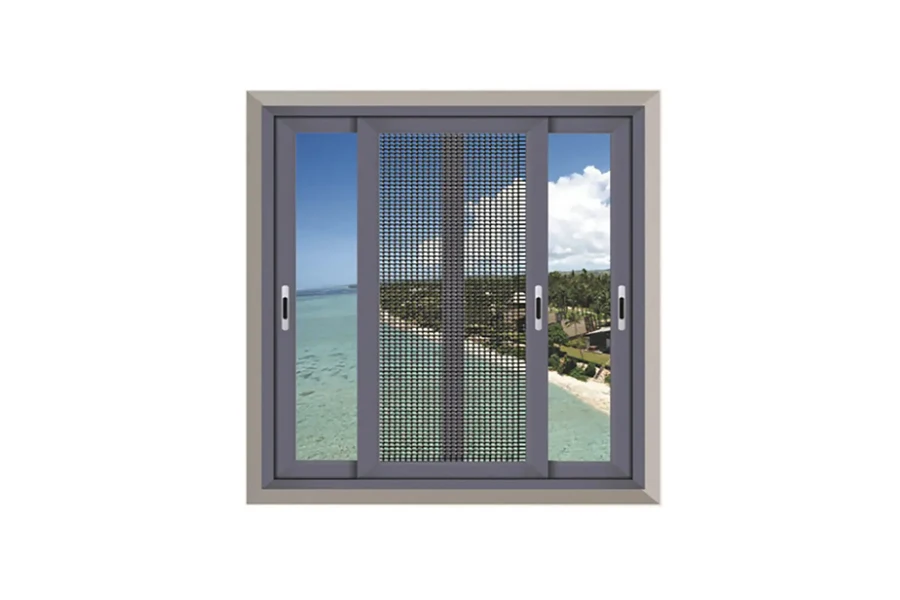 Hard security stainless steel mesh on a sliding door