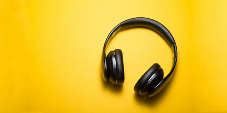 Headphones on Yellow Background