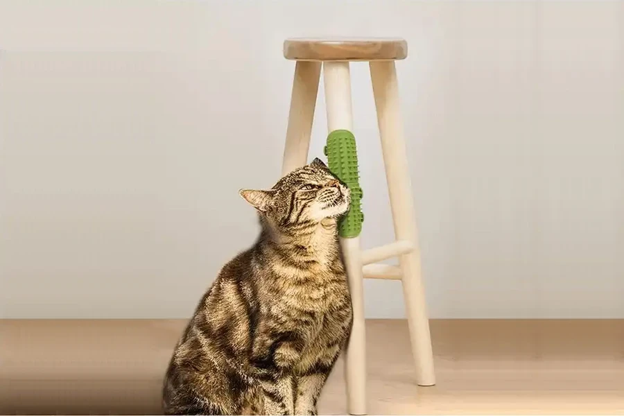 Interactive silicone self-massager cat comb