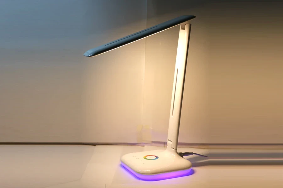 LED reading lamp with light up base