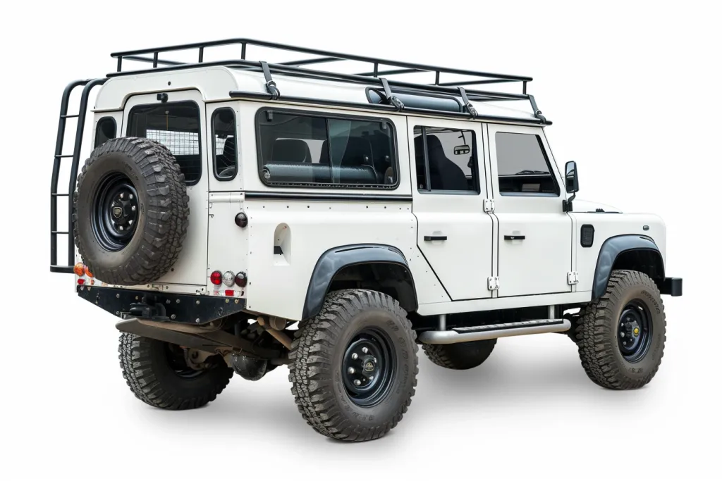 Land Rover short side truck bed rack with rear window