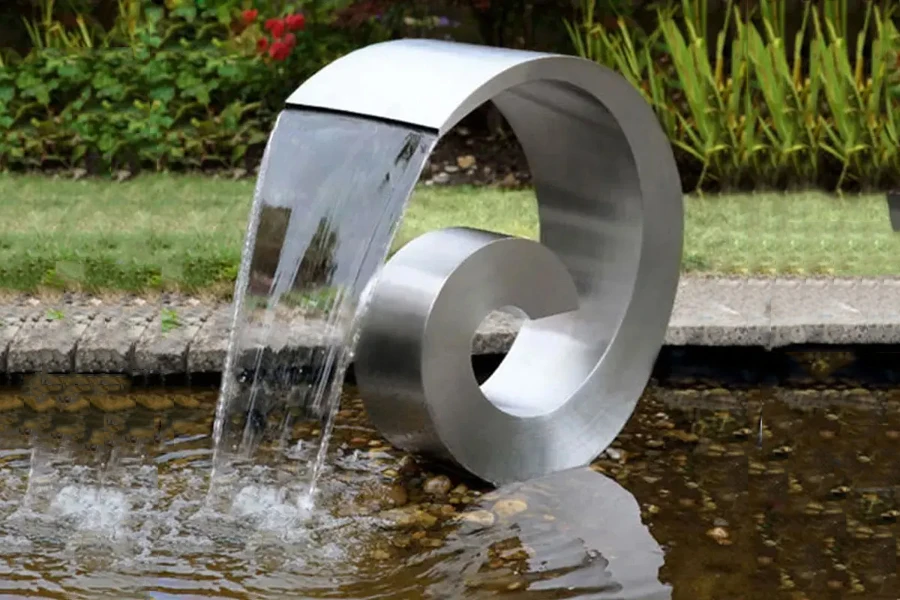 Large abstract outdoor water fountain