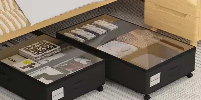 Large-capacity foldable under-bed storage bins with wheels