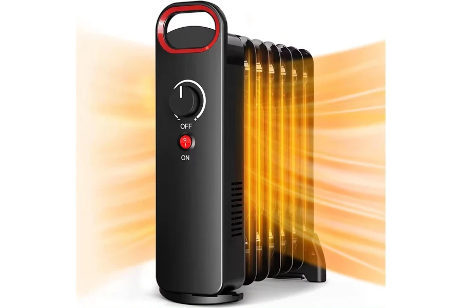 Miniature oil-filled radiator portable heater