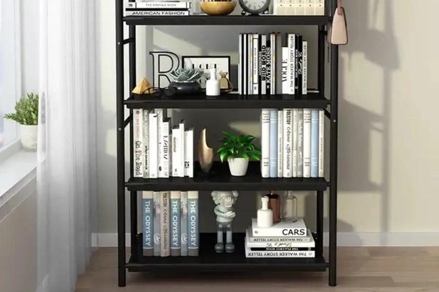 Modern, multifunctional metal bookshelf or storage unit