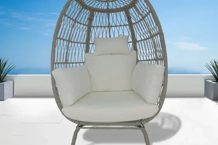 Modern polyurethane wicker standing egg chair